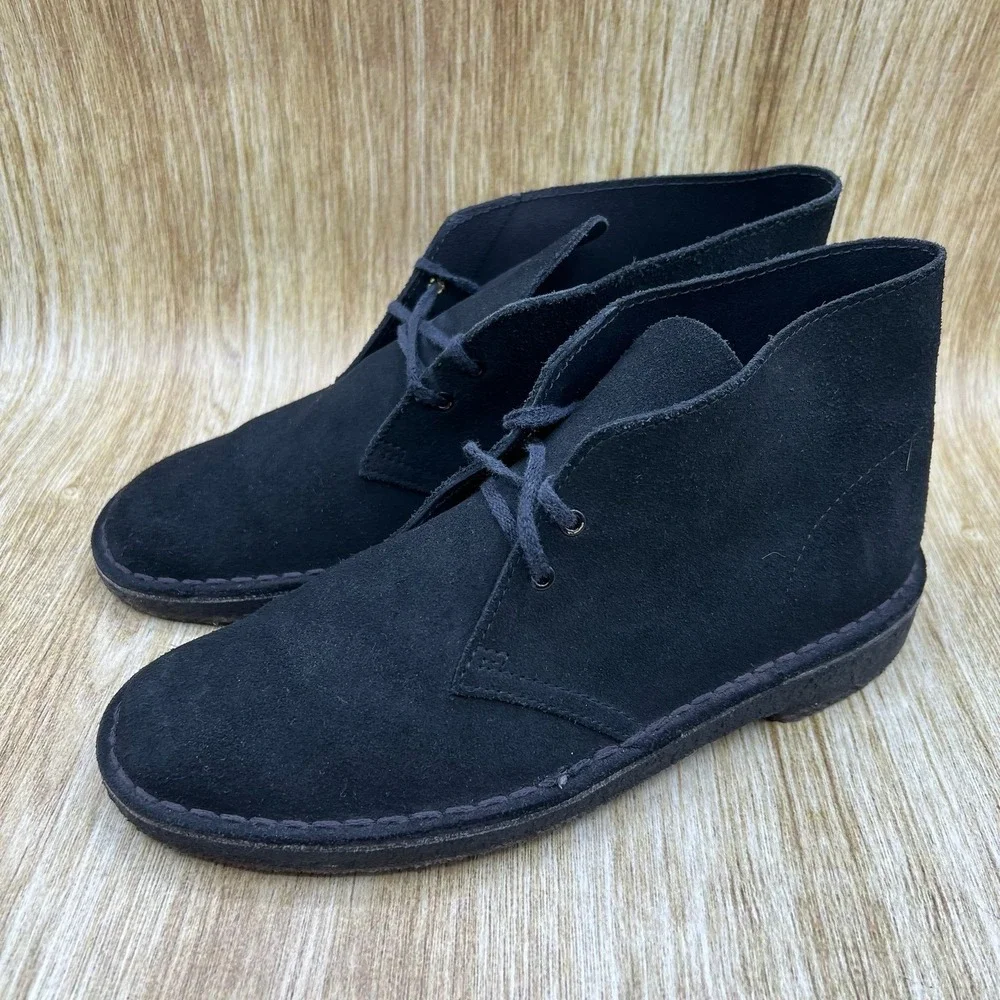 Clarks Originals Desert Boot Men's Size 7 Black‎ Suede Chukka Crepe Sole